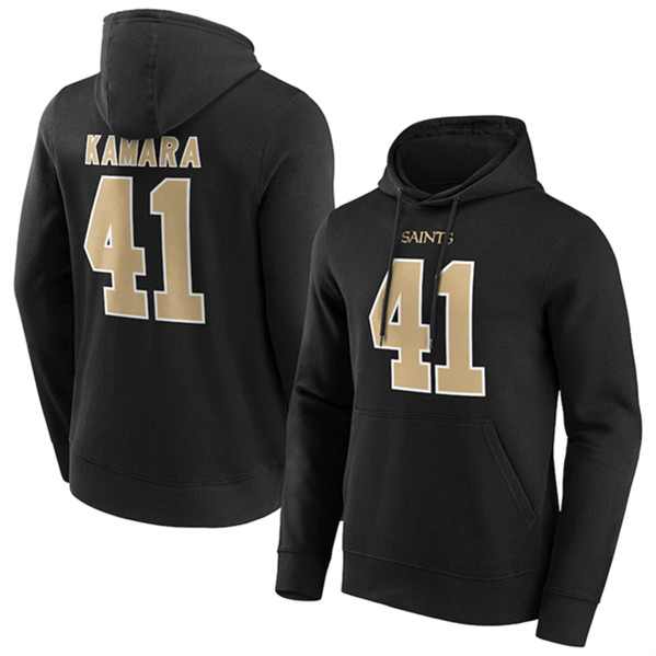 Men's New Orleans Saints #41 Alvin Kamara Black Hoodie